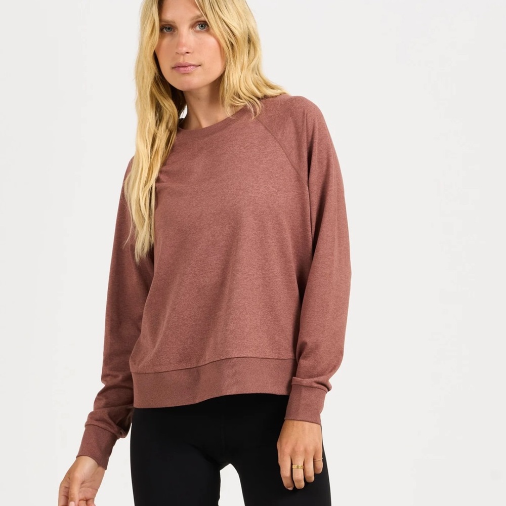 EUC Vuori Long Sleeve Halo Crew in Terracotta Heather